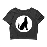 Black And White Silhouette Wolf Crop Top | Artistshot