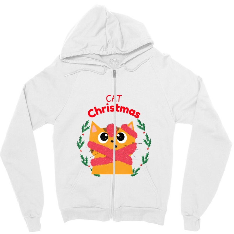 Cat Christmas Zipper Hoodie by KimberlyKeiza | Artistshot