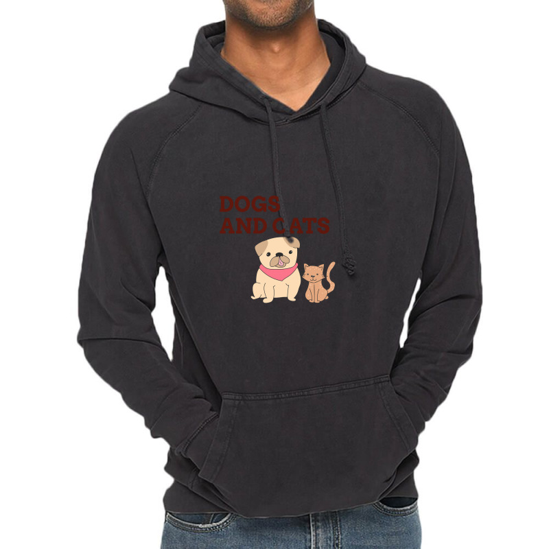 Dogs And Cat Vintage Hoodie by KimberlyKeiza | Artistshot