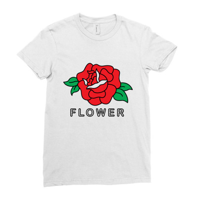 Flower Ladies Fitted T-shirt Designed By Fahmifutri
