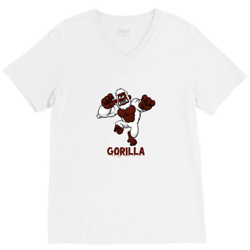 Gorilla V-Neck Tee by KimberlyKeiza | Artistshot