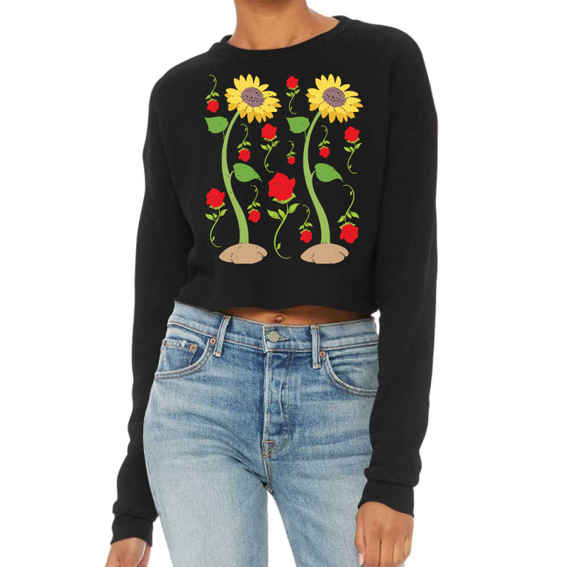 Botanical T  Shirt Floral Nature Sunflowers Garden Flowers Roses Botan Cropped Sweater by freddy08359 | Artistshot