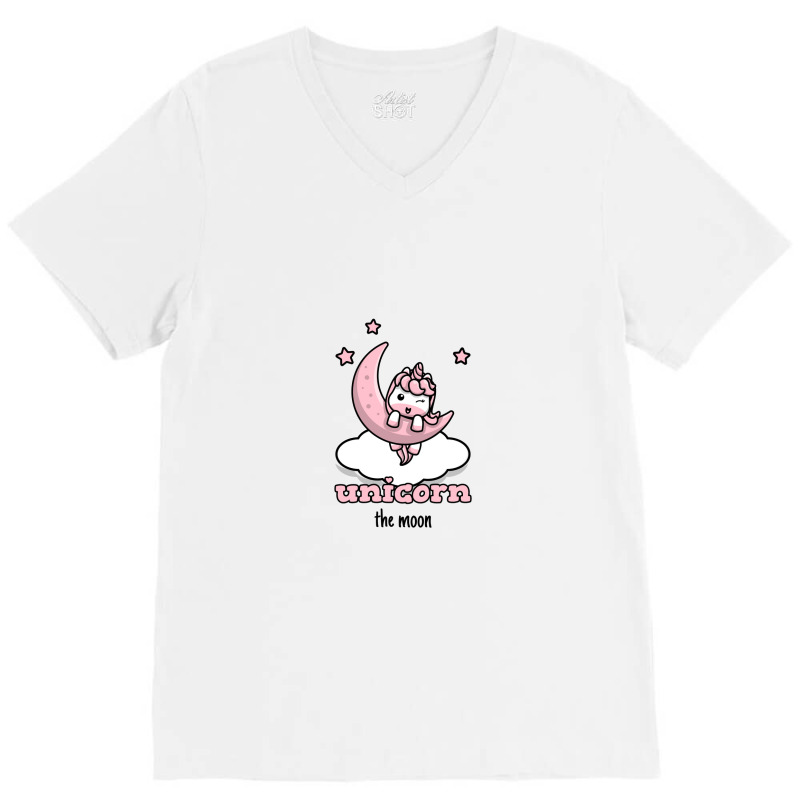 Unicorn Moon V-Neck Tee by KimberlyKeiza | Artistshot