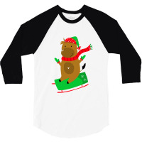 Deer Santa 3/4 Sleeve Shirt | Artistshot