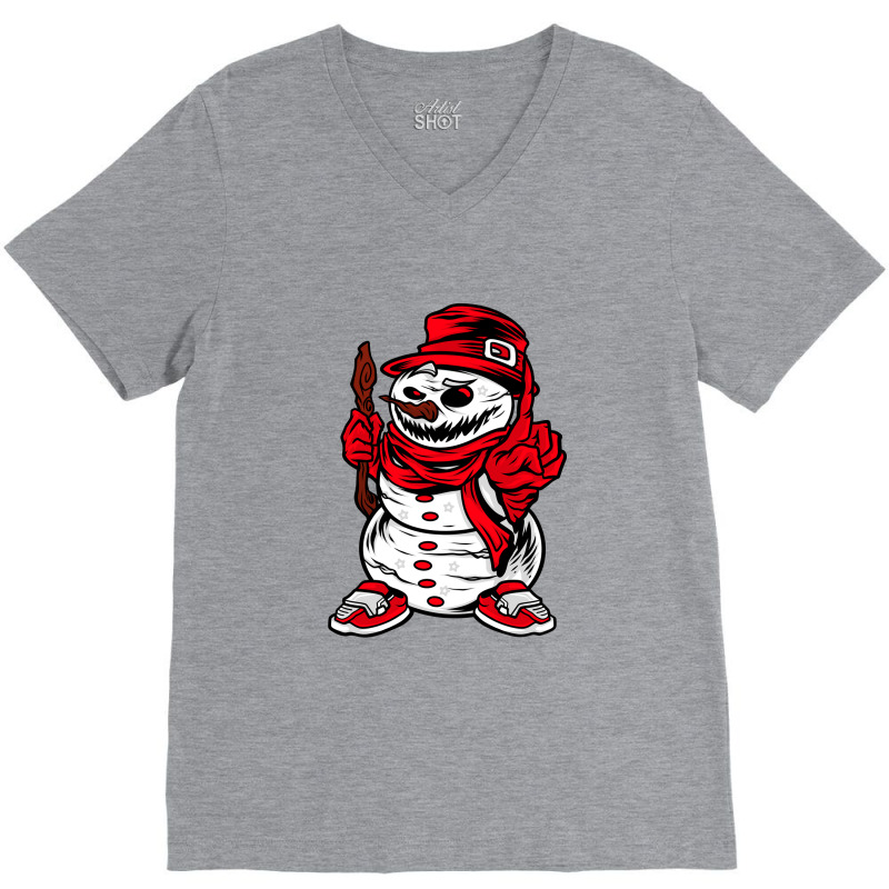 Scary Snowman V-Neck Tee by KimberlyKeiza | Artistshot