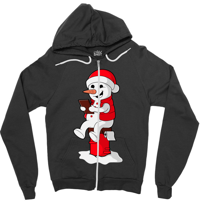 Snowman Reading Book Zipper Hoodie by KimberlyKeiza | Artistshot