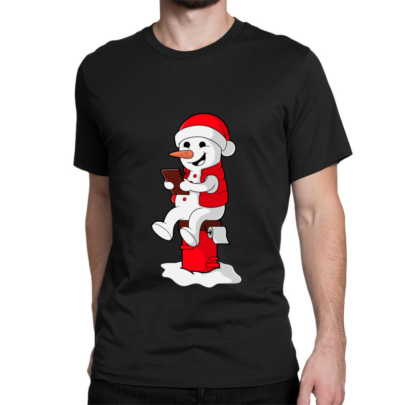 Snowman Reading Book Classic T-shirt by KimberlyKeiza | Artistshot