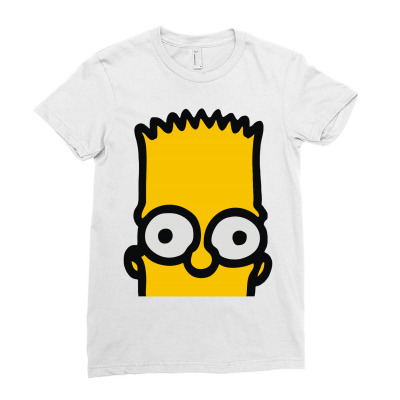 Bart Simpson Ladies Fitted T-shirt Designed By Mdk Art