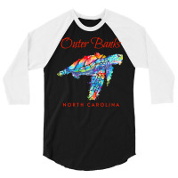 Outer Banks North Carolina Watercolor S T  Shirt Outer Banks North Car 3/4 Sleeve Shirt | Artistshot