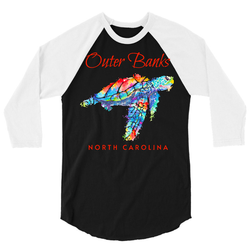 Outer Banks North Carolina Watercolor S T  Shirt Outer Banks North Car 3/4 Sleeve Shirt by darrengorczany780 | Artistshot