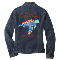 Outer Banks North Carolina Watercolor S T  Shirt Outer Banks North Car Ladies Denim Jacket | Artistshot