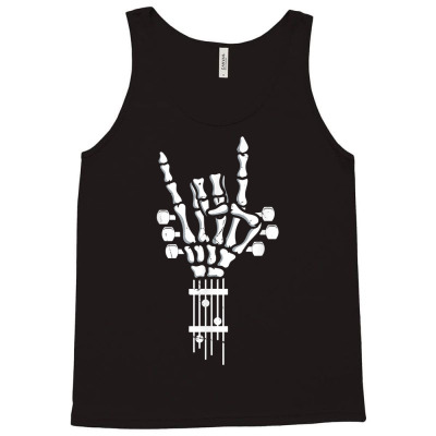 Skeleton Hand Rock Guitar Punk Bass T Shirt Tank Top Designed By Hristopherninfa