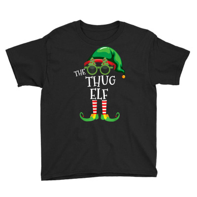 Thug Elf Matching Christmas Group Party Pjs Family Outfits T Shirt Youth Tee Designed By Mcinty454893