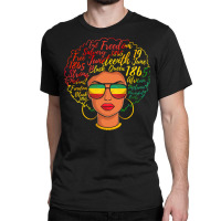 Juneteenth T  Shirt Juneteenth Freedom Day Afro Word Art Black Queen T Classic T-shirt | Artistshot