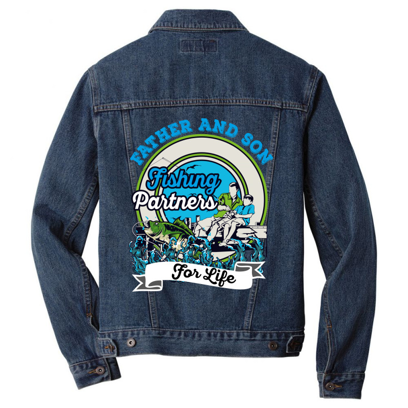 Father And Son Fishing Partners For Life Men Denim Jacket | Artistshot