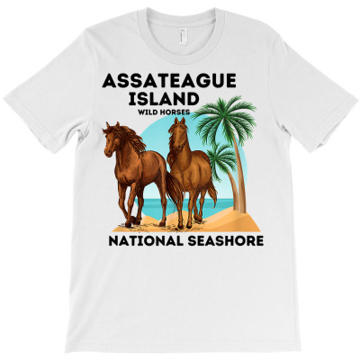Assateague Island National Seashore Wild Horses T Shirt T-shirt Designed By Yurikelo