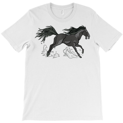 Black Wild Horse Stallion Love Rider Wild Horses Lover Gifts T Shirt T-shirt Designed By Yurikelo