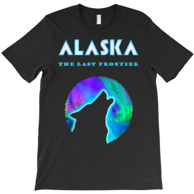 Cool Alaska Northern Lights T Shirt Crawling Wild Wolf T-shirt Designed By Alanacaro