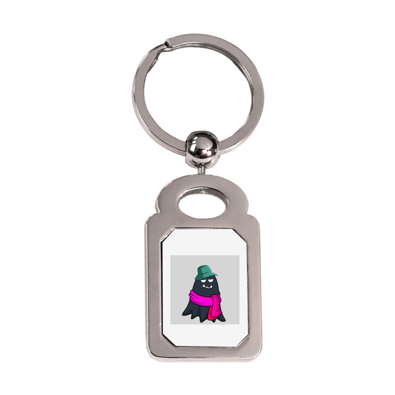 Ghost Of Disapproval #524 Silver Rectangle Keychain | Artistshot