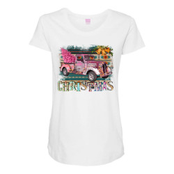 funky christmas truck Maternity Scoop Neck T-shirt | Artistshot