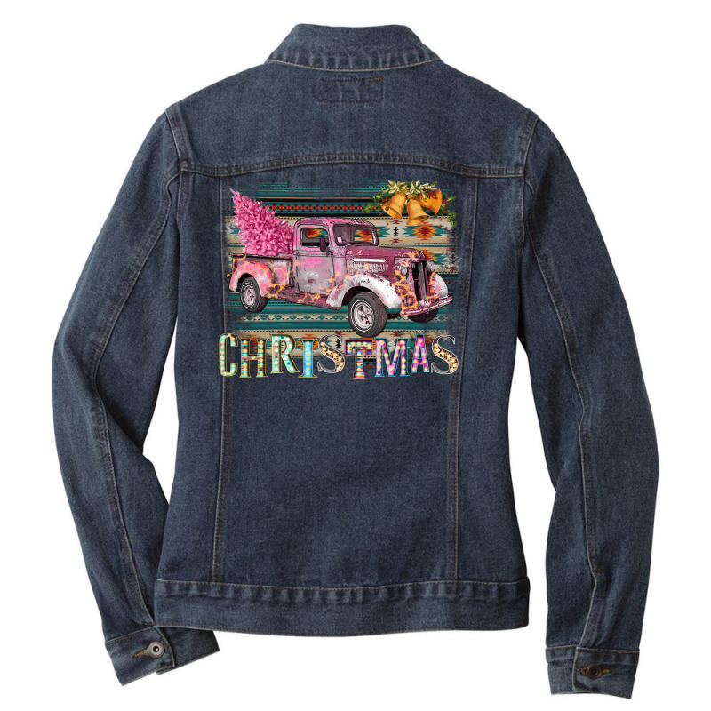 Funky Christmas Truck Ladies Denim Jacket | Artistshot