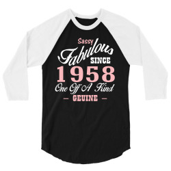 sassy fabulous since 1958 birthday gift 3/4 Sleeve Shirt | Artistshot