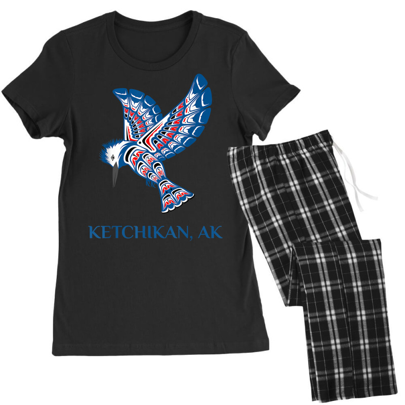 Ketchikan Alaska Kingfisher Native American Indian Bird Art T Shirt Women's Pajamas Set by alanacaro | Artistshot