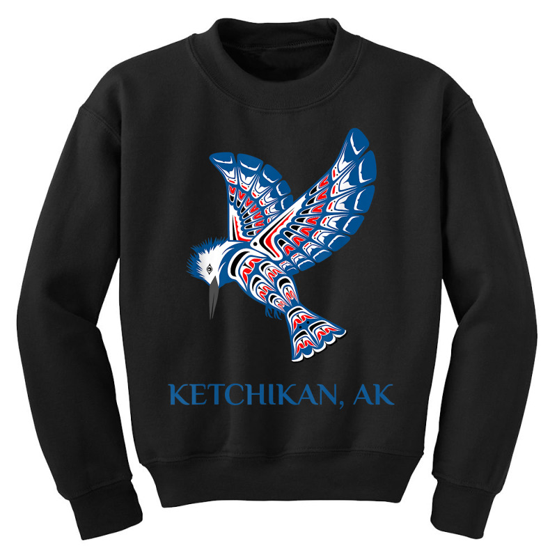 Ketchikan Alaska Kingfisher Native American Indian Bird Art T Shirt Youth Sweatshirt by alanacaro | Artistshot