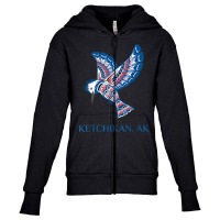 Ketchikan Alaska Kingfisher Native American Indian Bird Art T Shirt Youth Zipper Hoodie | Artistshot