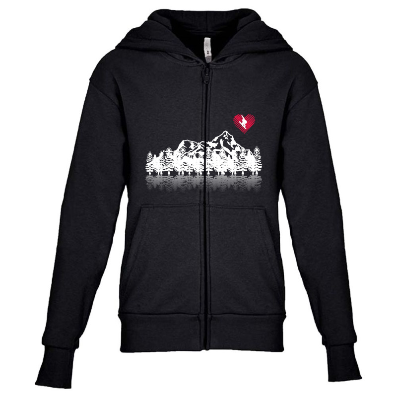 Skiing Forest Youth Zipper Hoodie | Artistshot