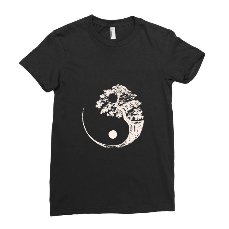 Yin Yang Bonsai Tree Japanese Buddhist Zen Pullover Hoodie Ladies Fitted T-shirt | Artistshot