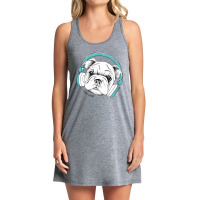 Cute Dog Listening To Music With Headphones Tank Dress | Artistshot