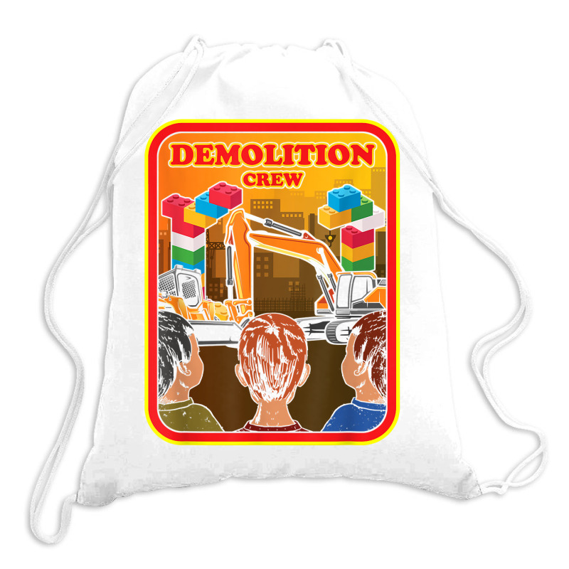 Demolition Crew Master Builder Engineer Building Blocks T Shirt Drawstring Bags | Artistshot