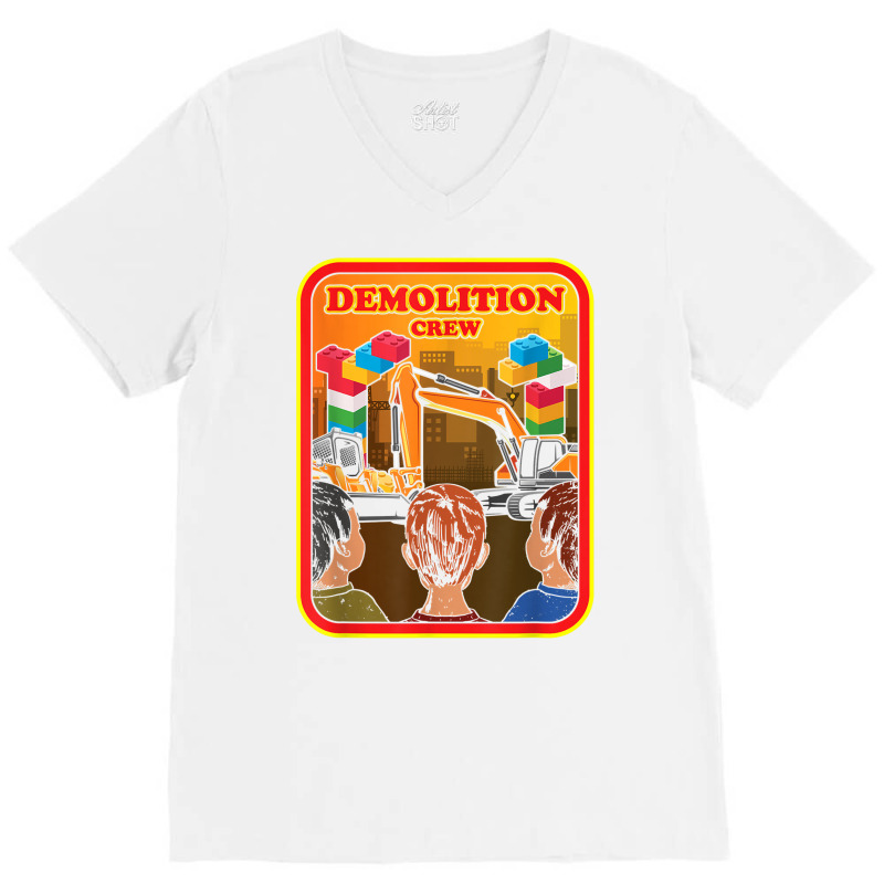 Demolition Crew Master Builder Engineer Building Blocks T Shirt V-neck Tee | Artistshot