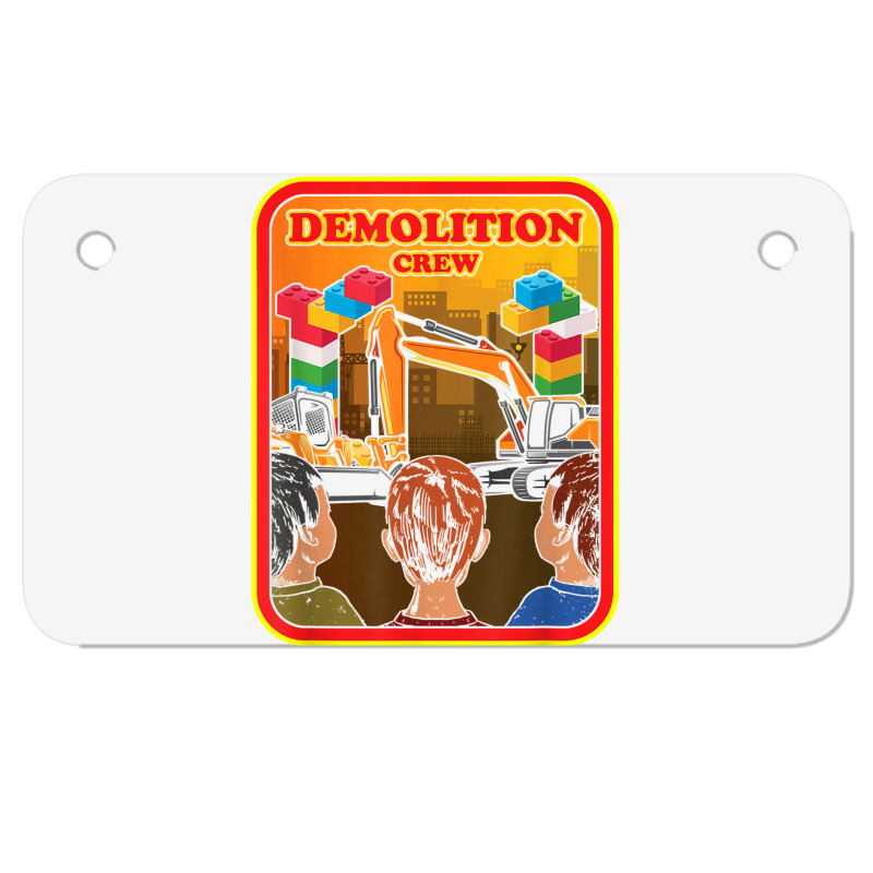 Demolition Crew Master Builder Engineer Building Blocks T Shirt Motorcycle License Plate | Artistshot