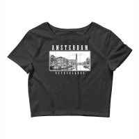 Amsterdam Vintage Netherlands Black & White Amsterdam T Shirt Crop Top | Artistshot