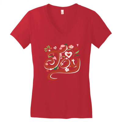 Joy Women's V-neck T-shirt Designed By Sweetcoolvibes