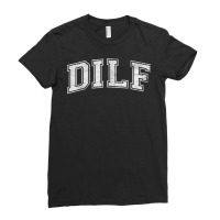 Dilf Varsity Style Dad Older More Mature Men T Shirt Ladies Fitted T-shirt | Artistshot