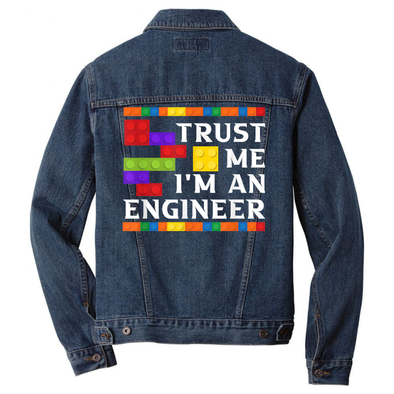 Engineer Children Kids Toy Big Building Blocks Build Builder T Shirt Men Denim Jacket | Artistshot