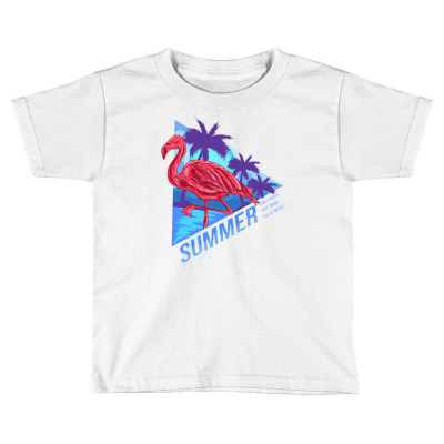 Flamingo Summer Toddler T-shirt Designed By Maadart