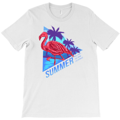 Flamingo Summer T-shirt Designed By Maadart