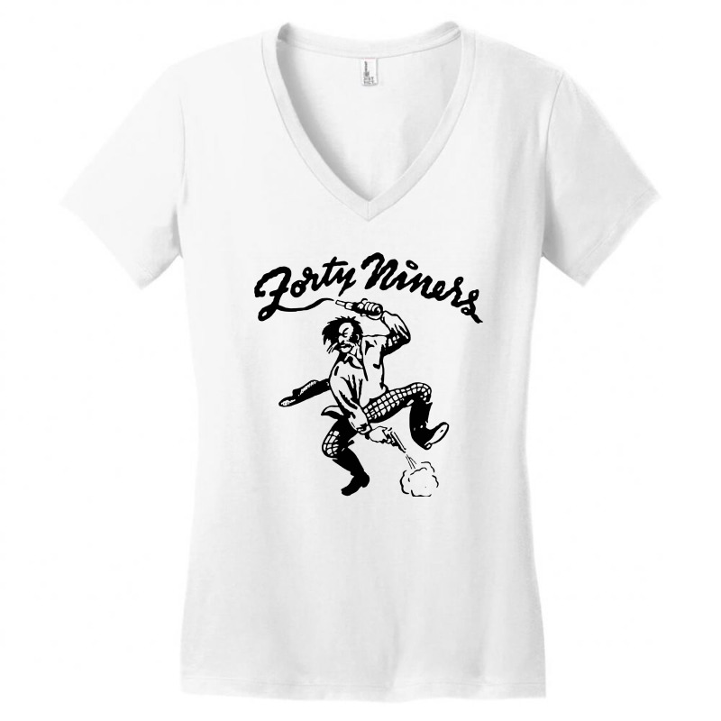 Custom Forty Niners Women's V-neck T-shirt By Kamprett Apparel