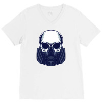 Gas Mask Skull V-neck Tee | Artistshot