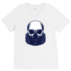 gas mask skull V-Neck Tee | Artistshot