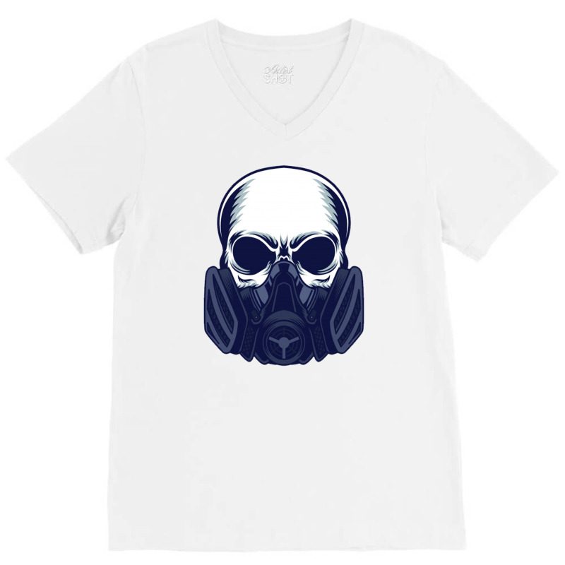 Gas Mask Skull V-neck Tee | Artistshot
