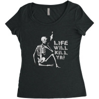 Skull Pop Art Women's Triblend Scoop T-shirt | Artistshot