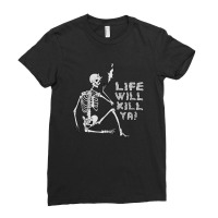 Skull Pop Art Ladies Fitted T-shirt | Artistshot