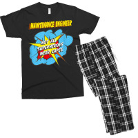 Maintenance Engineer Funny Superhero Job T Shirt Men's T-shirt Pajama Set | Artistshot