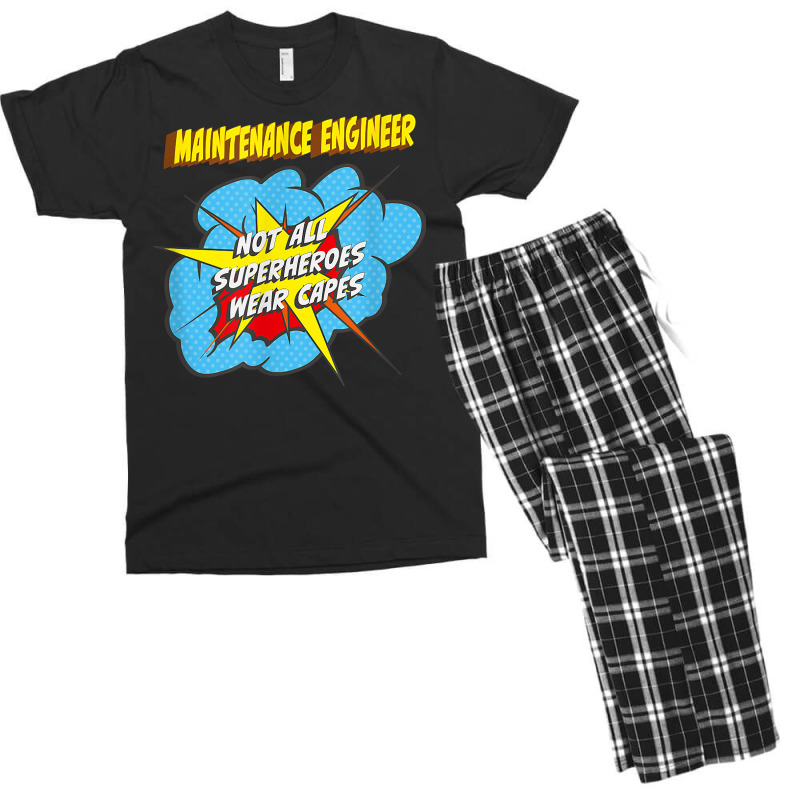 Maintenance Engineer Funny Superhero Job T Shirt Men's T-shirt Pajama Set by Smykowskicalob1991 | Artistshot