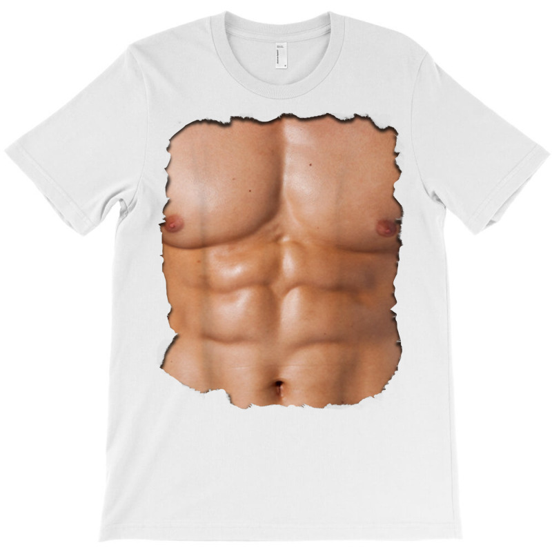 Fake Muscle Under Clothes Shirt Chest Six Pack Abs T-Shirt T-Shirt :  : Fashion